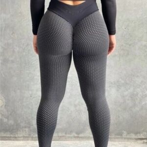 Tahira scrunch leggings grey & black - small
